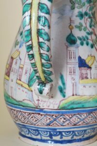 Gmunden Faience Jug dated 1764 Detail