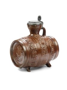 17th century Waldenburg saltglazed Stoneware barrel ca 1650