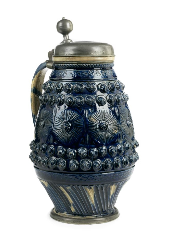 17th century Muskau Blue Glazed Stoneware Tankard