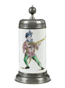 Proskau musician Faience Tankard ca. 1819 with mandoline