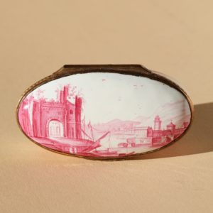18th century Baroque Ellwangen enamelled snuff box crimson camaïeu Bechtdolff