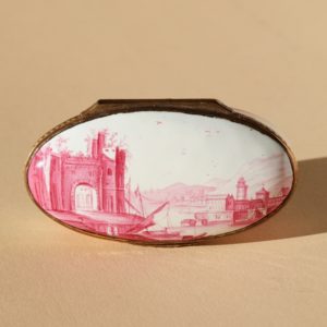 18th century Baroque Ellwangen enamelled snuff box crimson camaïeu Bechtdolff