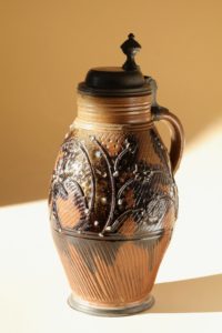 Muskau saltglazed stoneware tankard dated 1811