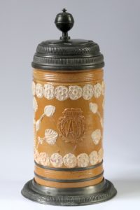 18th century Altenburg stoneware tankard with coat of arms saxony