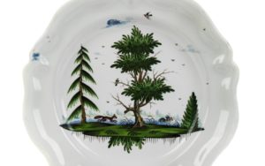 Baroque 18th century Faience Plate Hunting Kuenersberg