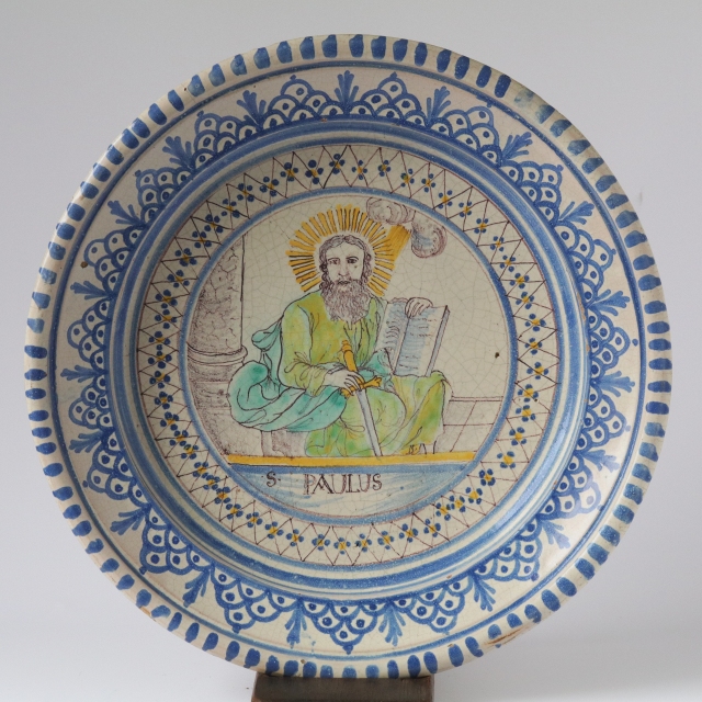 18th century Gmunden Faience Plate with Paulus