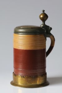 18th century works of art stoneware jug pewter lidding master J. Wohlers