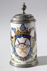 18th century Crailsheim Faience Tankard butchers guilt