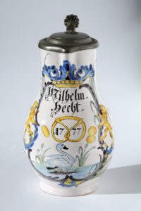 18th century Durlach Faience Jug bakers guilt