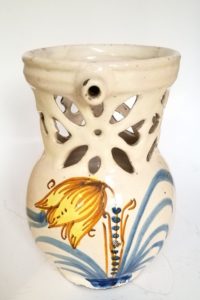 17th century works of Art Nevers Faience Puzzle Jug