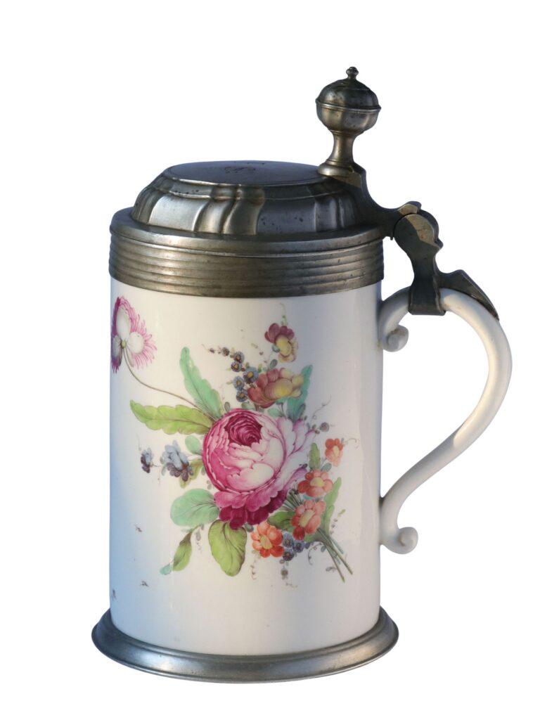 Nymphenburg-Porcelain-Tankard-Flower-ca-1780.